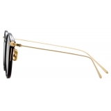 Linda Farrow - Occhiali da Sole Ovale Linear Gray C9 in Nero - LF02C9SUN - Linda Farrow Eyewear