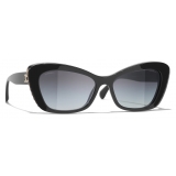 Chanel - Cat-Eye Sunglasses - Black Gradient Gray - Chanel Eyewear