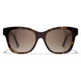 Chanel - Square Sunglasses - Dark Tortoise Brown Polarized - Chanel Eyewear