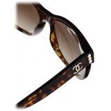 Chanel - Occhiali da Sole Quadrati - Tartaruga Scuro Marrone Polarizzate - Chanel Eyewear