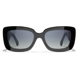 Chanel - Occhiali da Sole Rettangolare - Nero Grigio Polarizzate - Chanel Eyewear
