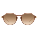 Linda Farrow - Linear Wren A C10 Angular Sunglasses in Tobacco - LF05AC10SUN - Linda Farrow Eyewear