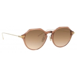 Linda Farrow - Linear Wren A C10 Angular Sunglasses in Tobacco - LF05AC10SUN - Linda Farrow Eyewear