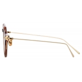 Linda Farrow - Linear Wren A C10 Angular Sunglasses in Tobacco - LF05AC10SUN - Linda Farrow Eyewear