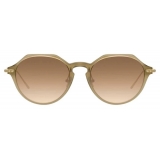 Linda Farrow - Linear Wren A C11 Angular Sunglasses in Khaki - LF05AC11SUN - Linda Farrow Eyewear