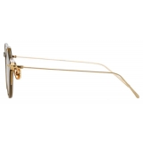 Linda Farrow - Linear Wren A C11 Angular Sunglasses in Khaki - LF05AC11SUN - Linda Farrow Eyewear