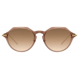 Linda Farrow - Linear Wren C10 Angular Sunglasses in Tobacco - LF05C10SUN - Linda Farrow Eyewear