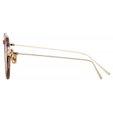 Linda Farrow - Linear Wren C10 Angular Sunglasses in Tobacco - LF05C10SUN - Linda Farrow Eyewear