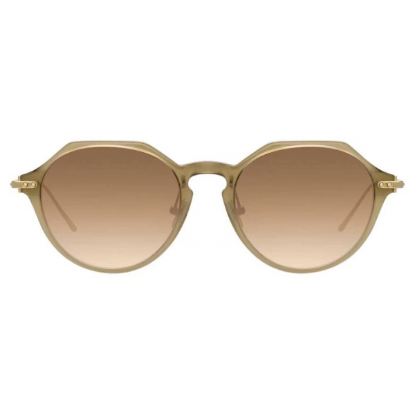 Linda Farrow - Linear Wren C11 Angular Sunglasses in Khaki - LF05C11SUN - Linda Farrow Eyewear