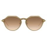 Linda Farrow - Linear Wren C11 Angular Sunglasses in Khaki - LF05C11SUN - Linda Farrow Eyewear