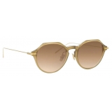 Linda Farrow - Linear Wren C11 Angular Sunglasses in Khaki - LF05C11SUN - Linda Farrow Eyewear