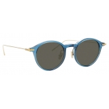 Linda Farrow - Linear Arris A C11 Oval Sunglasses in Marine - LF06AC11SUN - Linda Farrow Eyewear