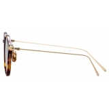 Linda Farrow - Linear Arris A C9 Oval Sunglasses in Tortoiseshell - LF06AC9SUN - Linda Farrow Eyewear