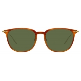 Linda Farrow - Linear Wright A C11 Rectangular Sunglasses in Casetto - LF07AC11SUN - Linda Farrow Eyewear