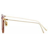 Linda Farrow - Linear Wright A C11 Rectangular Sunglasses in Casetto - LF07AC11SUN - Linda Farrow Eyewear