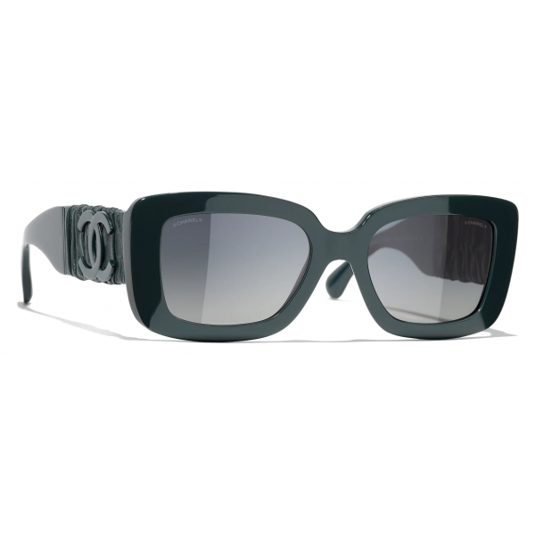 Chanel - Rectangular Sunglasses - Dark Green Gray Gradient - Chanel Eyewear