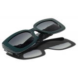 Chanel - Rectangular Sunglasses - Dark Green Gray Gradient - Chanel Eyewear  - Avvenice