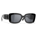 Chanel - Occhiali da Sole Rettangolare - Nero Grigio - Chanel Eyewear