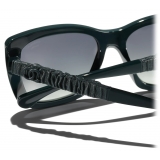 Chanel - Occhiali da Sole a Farfalla - Verde Scuro Grigio Polarizzate - Chanel Eyewear