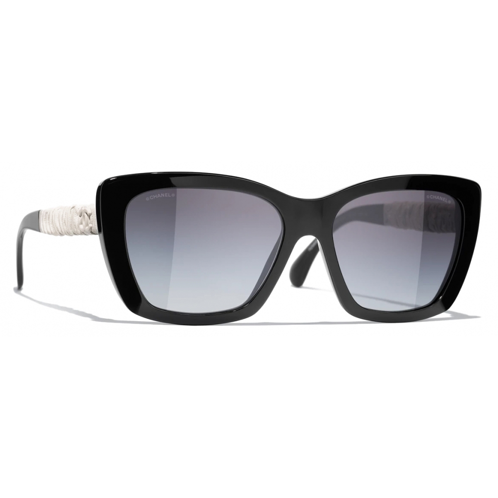 Chanel - Butterfly Sunglasses - Black White Gray Gradient - Chanel Eyewear  - Avvenice