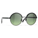 Chanel - Occhiali da Sole Rotondi - Nero Verde - Chanel Eyewear