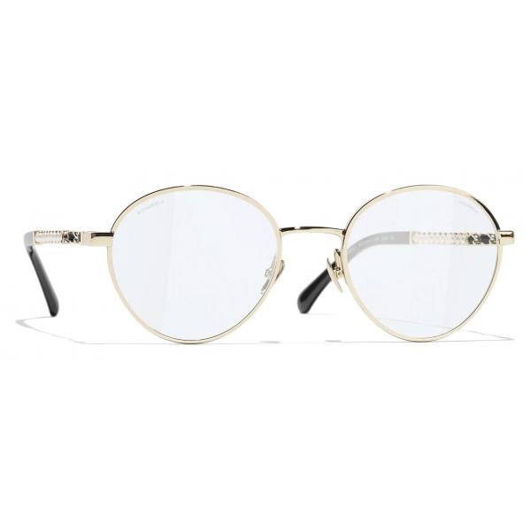 Chanel - Round Sunglasses - Gold Blue Light Filtering - Chanel Eyewear