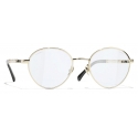 Chanel - Round Sunglasses - Gold Blue Light Filtering - Chanel Eyewear