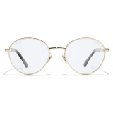 Chanel - Round Sunglasses - Gold Blue Light Filtering - Chanel Eyewear