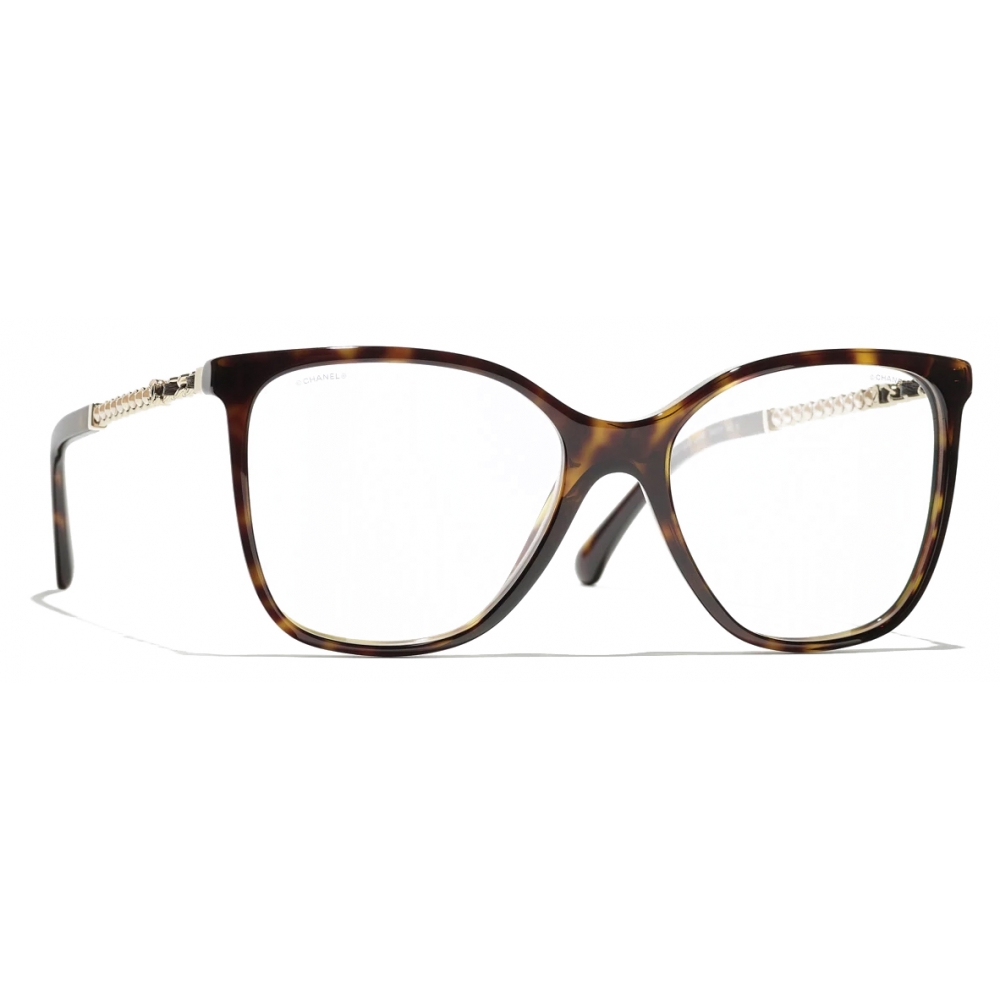 Chanel - Square Sunglasses - Dark Tortoise Gold Blue Light Filtering - Chanel  Eyewear - Avvenice