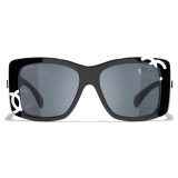 Chanel - Square Sunglasses - Black White Gray - Chanel Eyewear