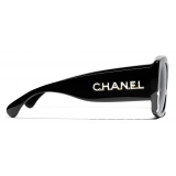 Chanel - Occhiali da Sole Quadrati - Nero Bianco Grigio - Chanel Eyewear