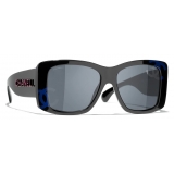 Chanel - Square Sunglasses - Black Blue Gray - Chanel Eyewear