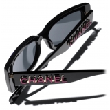 Chanel - Rectangular Sunglasses - Black Blue Gray - Chanel Eyewear