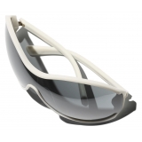 Chanel - Occhiali da Sole a Maschera - Bianco Nero Specchiate - Chanel Eyewear