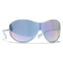 Chanel - Shield Sunglasses - Azure Blue Mirror - Chanel Eyewear