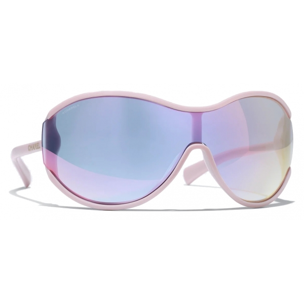 Chanel - Shield Sunglasses - Pink Gold Mirror - Chanel Eyewear