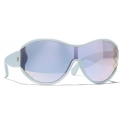 Chanel - Shield Sunglasses - Azure Blue Mirror - Chanel Eyewear