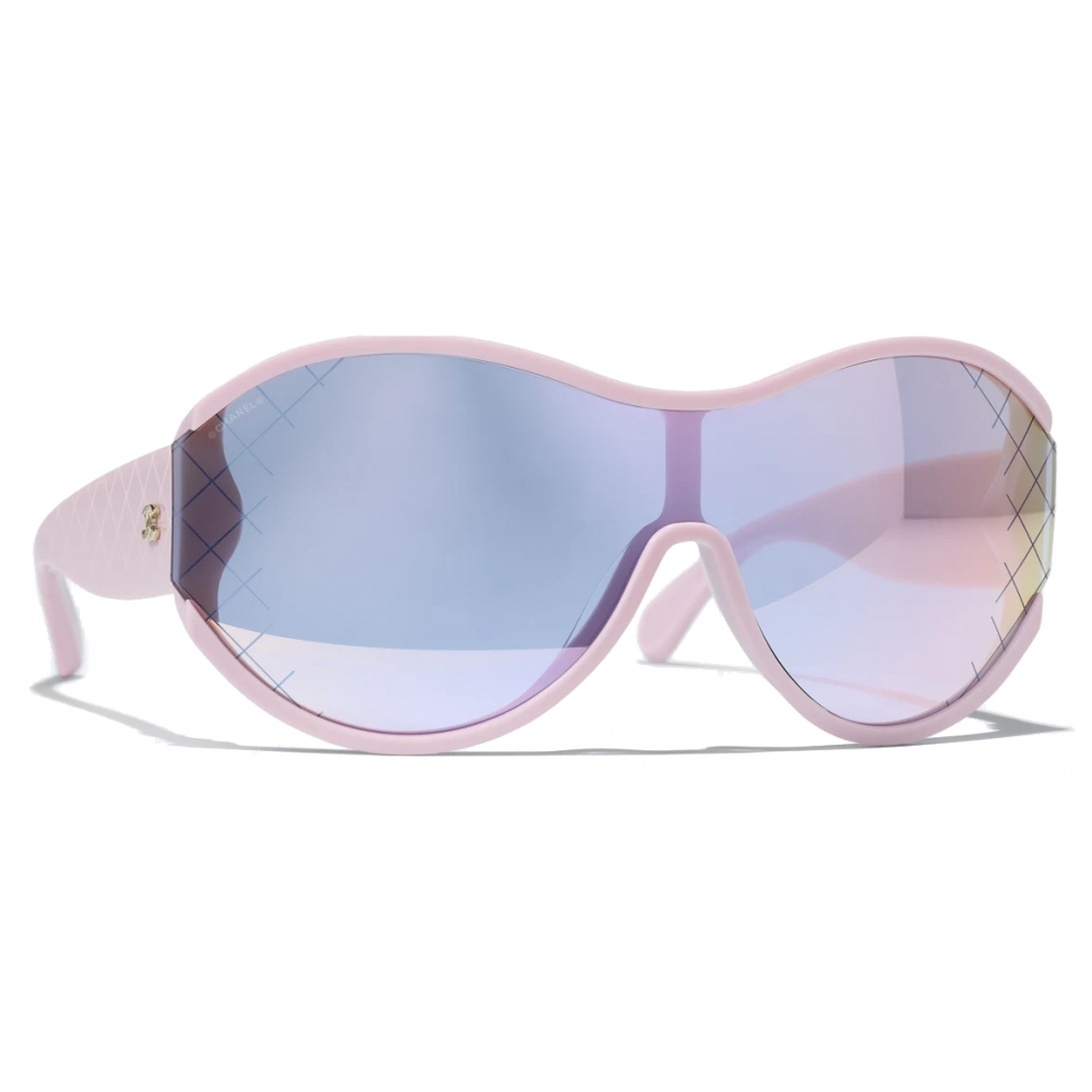 Chanel - Shield Sunglasses - Pink Blue Mirror - Chanel Eyewear