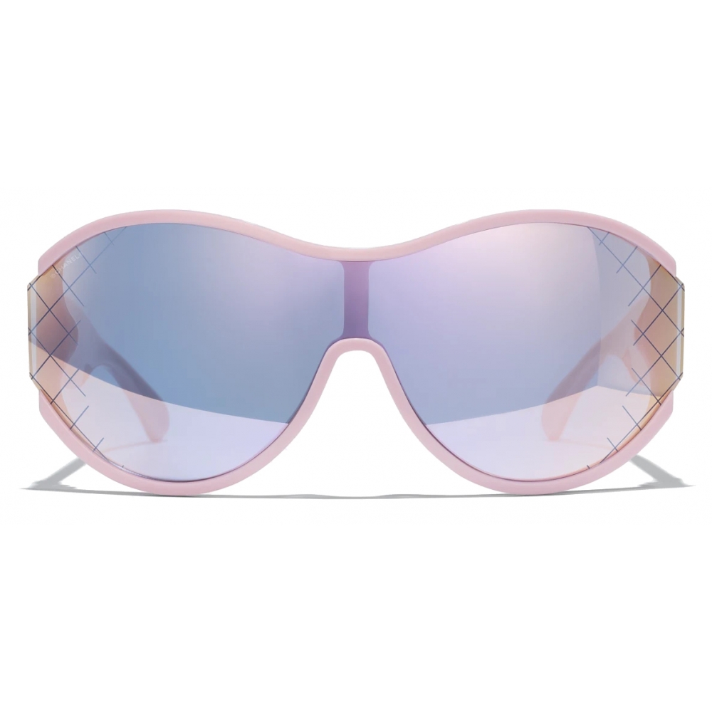 Chanel - Shield Sunglasses - Pink Blue Mirror - Chanel Eyewear - Avvenice
