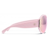 Chanel - Occhiali da Sole a Maschera - Rosa Blu Specchiate - Chanel Eyewear