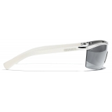 Chanel - Occhiali da Sole a Maschera - Bianco Argento Specchiate - Chanel Eyewear