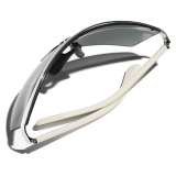 Chanel - Occhiali da Sole a Maschera - Bianco Argento Specchiate - Chanel Eyewear