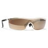 Chanel - Shield Sunglasses - Black Gold Brown Mirror - Chanel Eyewear