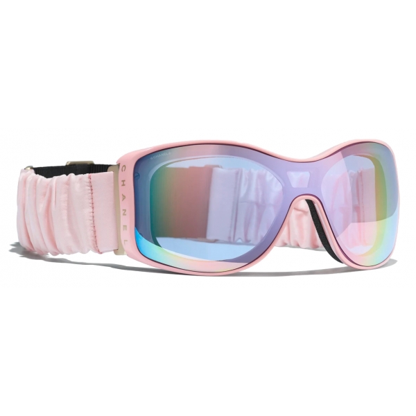 Chanel - Occhiali da Sole a Maschera - Rosa Blu Specchiate - Chanel Eyewear