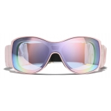 Chanel - Occhiali da Sole a Maschera - Rosa Blu Specchiate - Chanel Eyewear