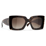 Chanel - Square Sunglasses - Dark Tortoise Brown Polarized - Chanel Eyewear