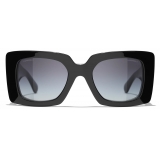 Chanel - Square Sunglasses - Black Gold Gray Gradient - Chanel Eyewear