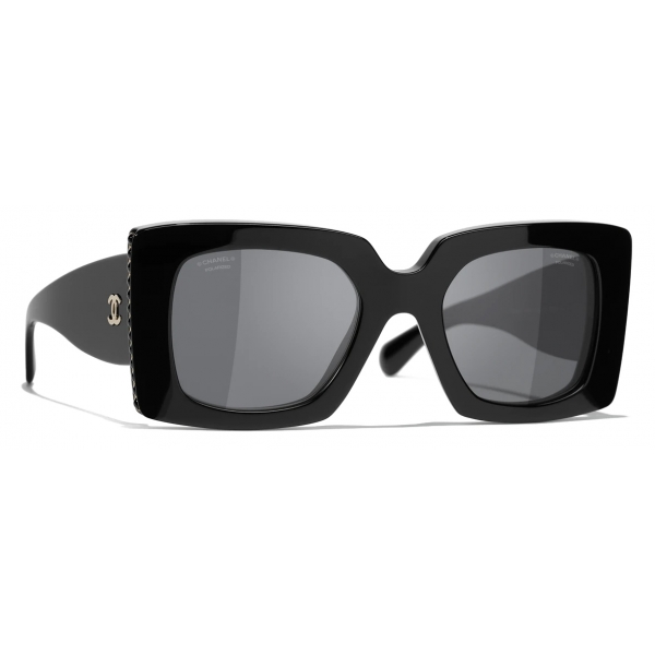 Chanel - Square Sunglasses - Black Gray Polarized - Chanel Eyewear