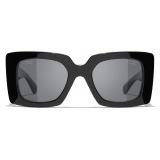 Chanel - Occhiali da Sole Quadrati - Nero Grigio Polarizzate - Chanel Eyewear