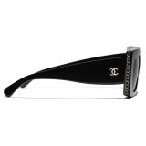 Chanel - Occhiali da Sole Quadrati - Nero Grigio Polarizzate - Chanel Eyewear